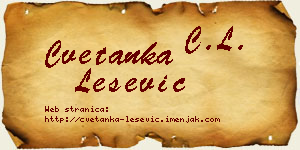 Cvetanka Lešević vizit kartica